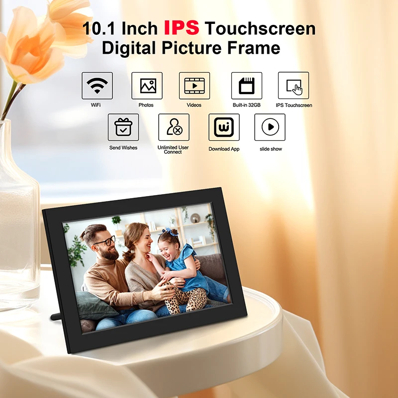 WiFi Digital Photo Frame 10.1 Inch 32GB Smart Digital Picture Frame with 1280x800 IPS HD Touch Screen Digital Frame Gift - Image 5