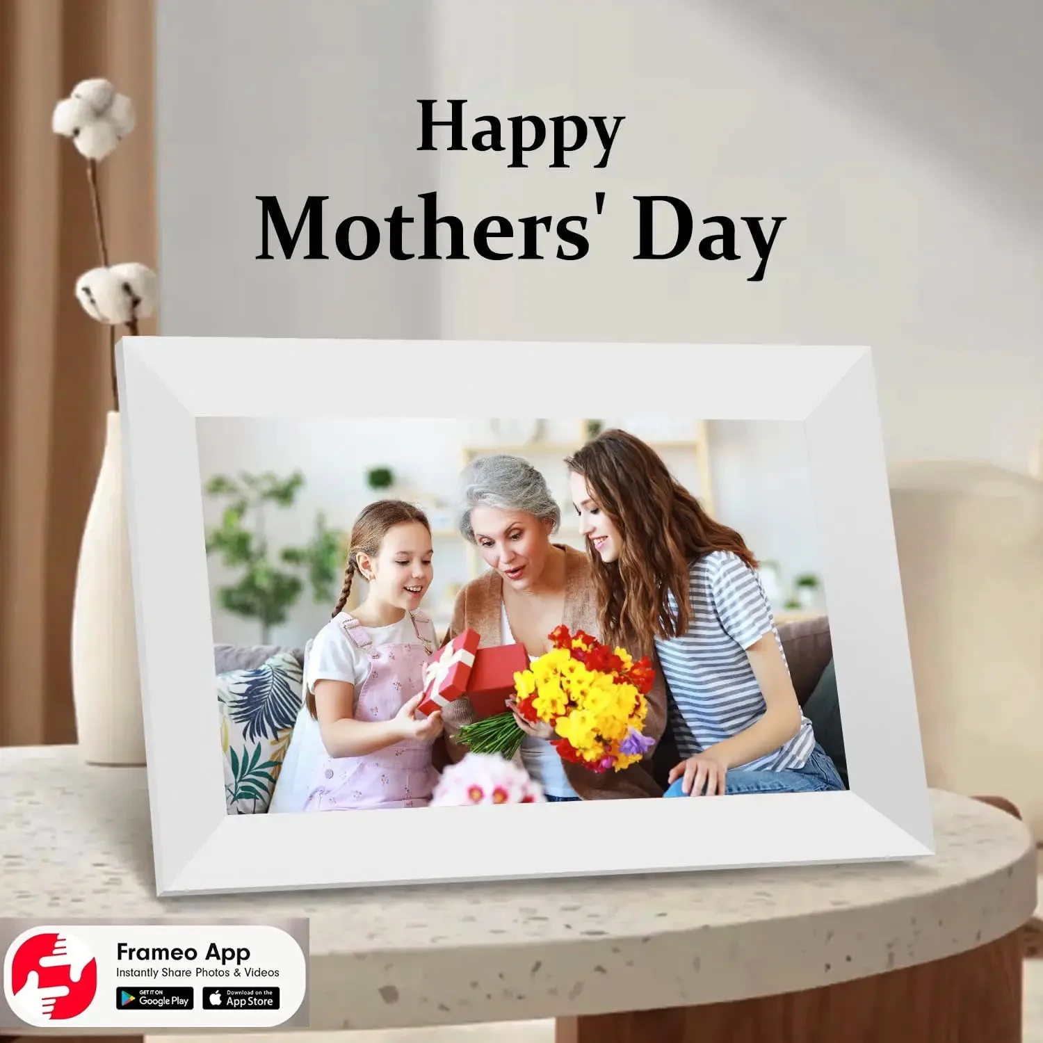 Frameo Digital Picture Frame 10.1 Inch 32GB/64GB Smart WiFi digital photo frame with 1280x800 IPS HD Touch Screen Wall Mountable - Image 4