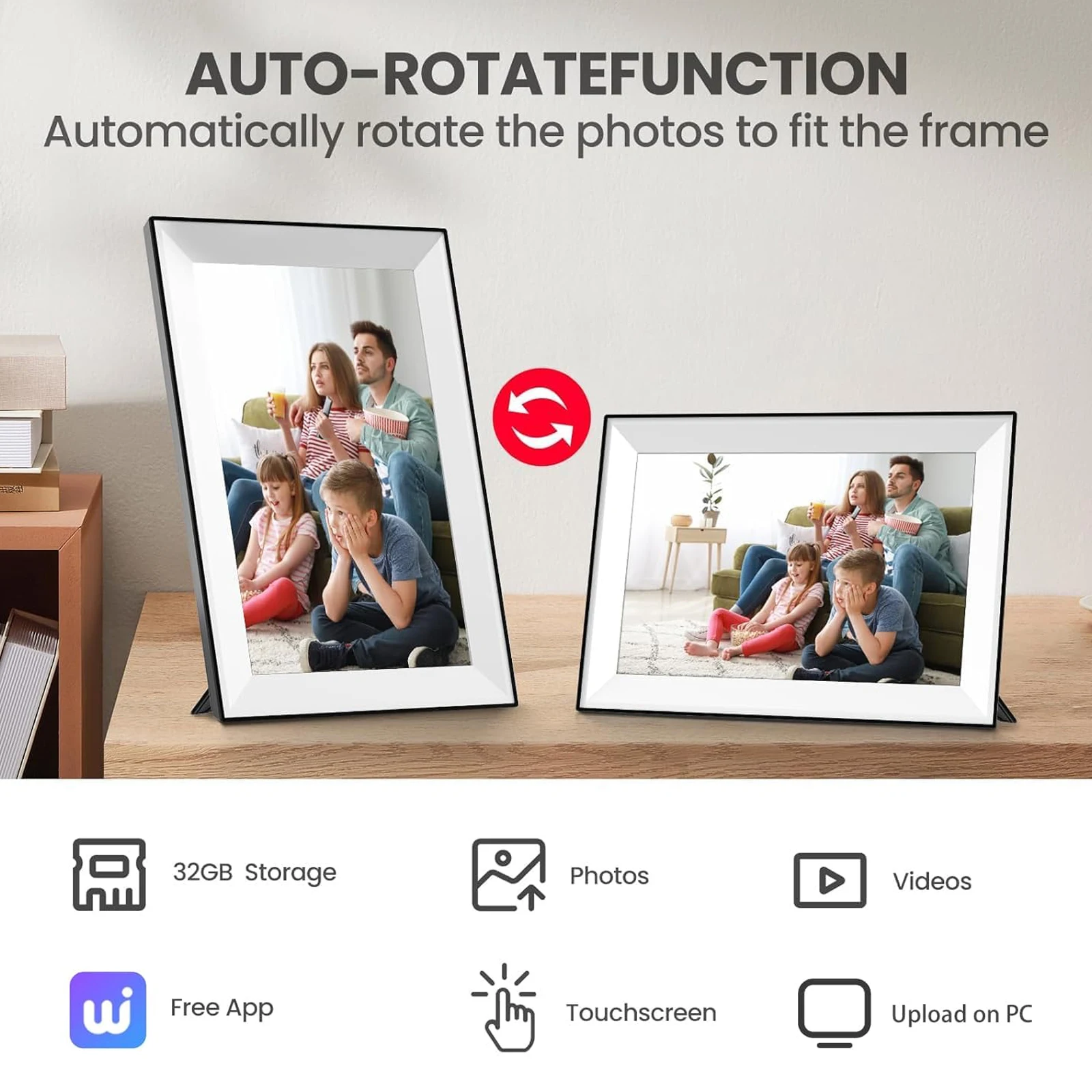 10.1-Inch WiFi Digital Photo Frame Cloud Digital Picture Frame 1280*800 TFT Touch Screen 32GB Storage Share Photo via APP - Image 5