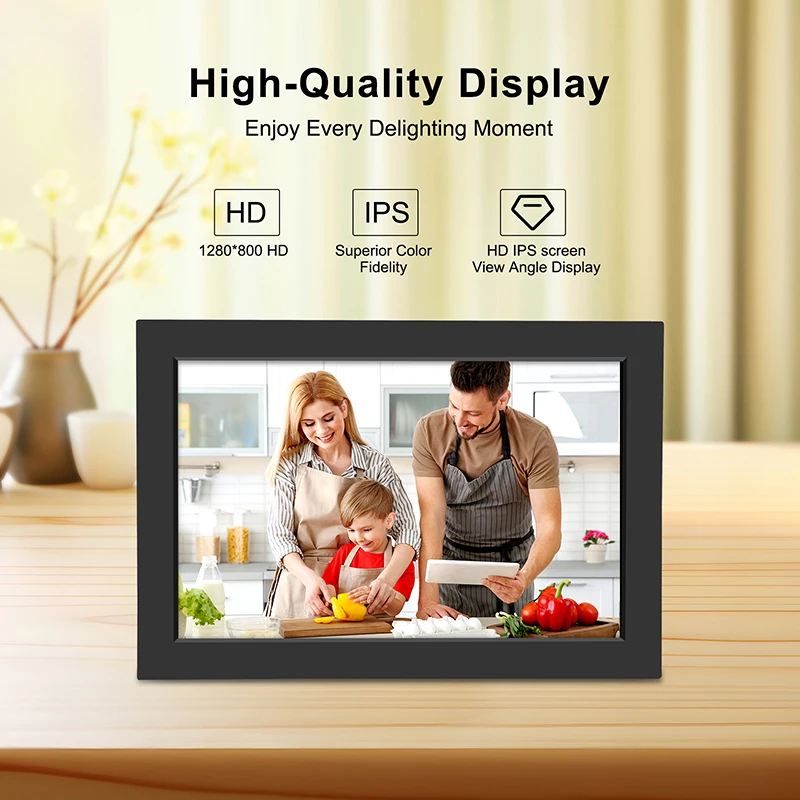 WiFi Digital Photo Frame 10.1 Inch 32GB Smart Digital Picture Frame with 1280x800 IPS HD Touch Screen Digital Frame Gift - Image 2